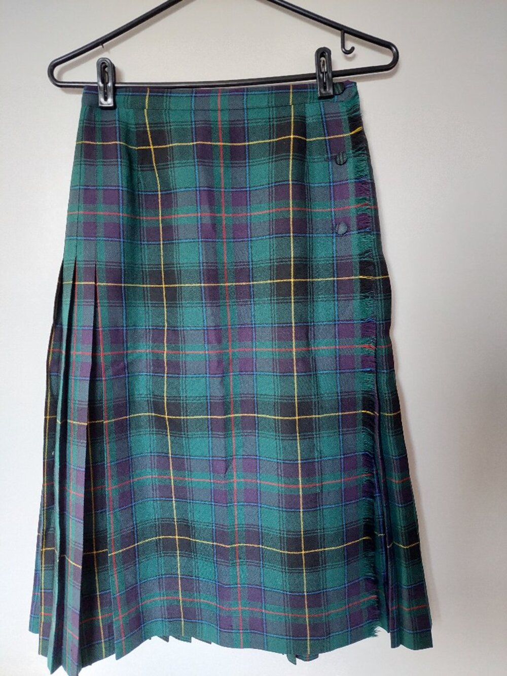 Aljean Al Jean Canada Vintage Tartan Wool skirt 1980s